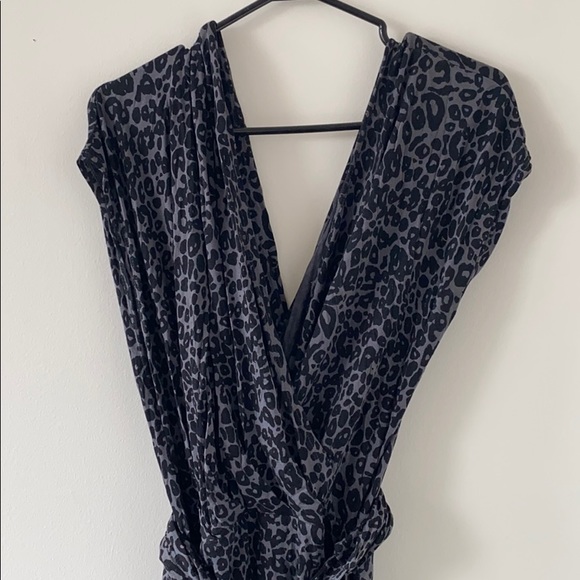 Black Cheetah Print Wrap Dress - Picture 3 of 3